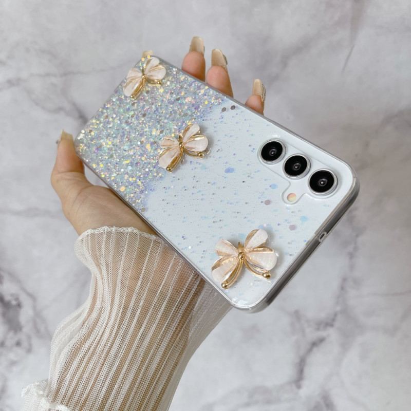 Etui Samsung Galaxy S24 Fe Fosforyzujące Motyle 3d