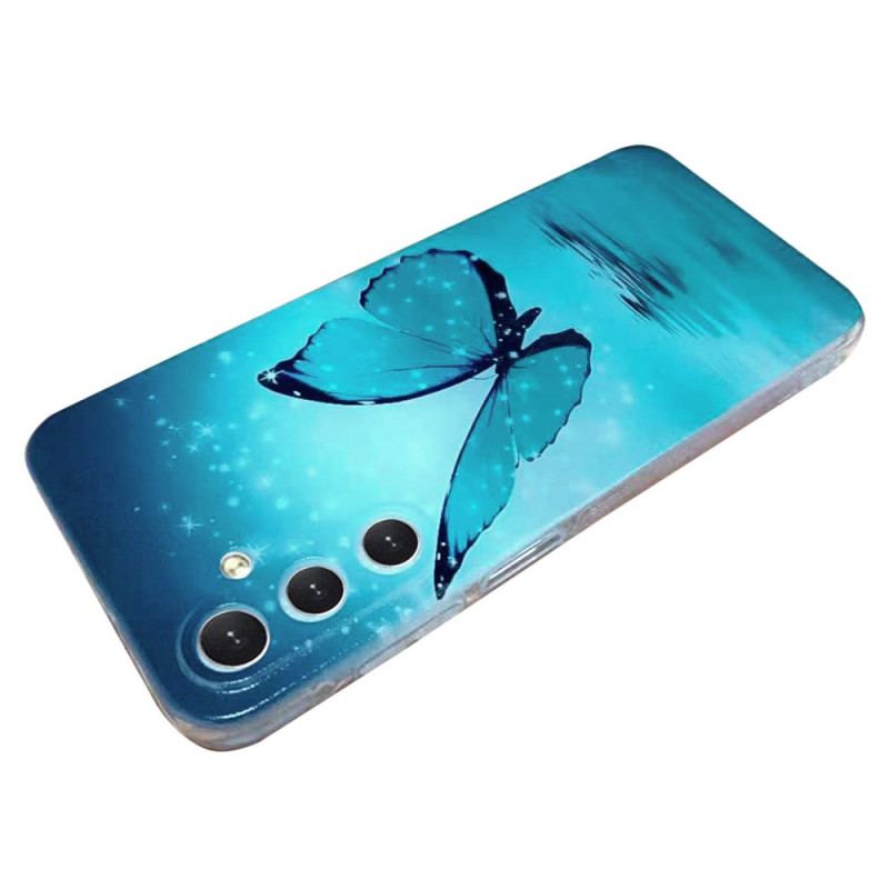 Etui Samsung Galaxy S24 Fe Niebieski Motyl Etui Ochronne