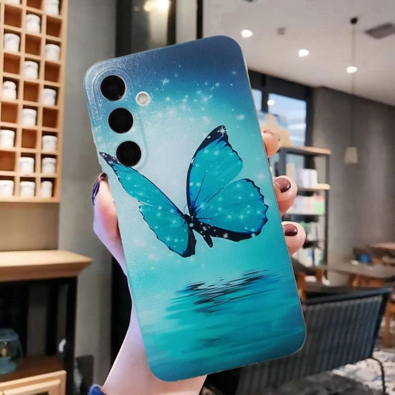 Etui Samsung Galaxy S24 Fe Niebieski Motyl Etui Ochronne