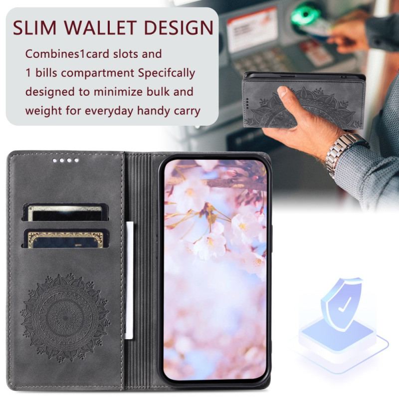 Flip Kotelot Samsung Galaxy S24 Fe Etui Na Telefon Efekt Zamszu Mandali