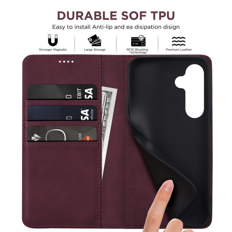 Flip Kotelot Samsung Galaxy S24 Fe Ochrona Rfid W Stylu Skórzanym Etui Ochronne