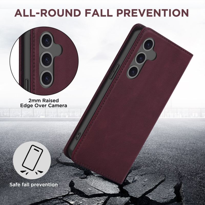 Flip Kotelot Samsung Galaxy S24 Fe Ochrona Rfid W Stylu Skórzanym Etui Ochronne