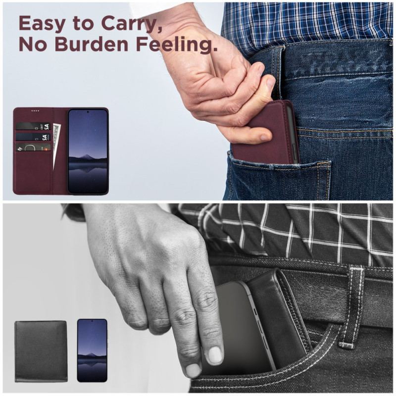 Flip Kotelot Samsung Galaxy S24 Fe Ochrona Rfid W Stylu Skórzanym Etui Ochronne