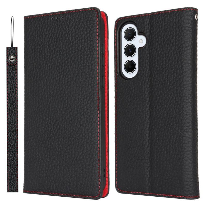 Flip Kotelot Samsung Galaxy S24 Fe Skóra O Fakturze Litchi Etui Ochronne