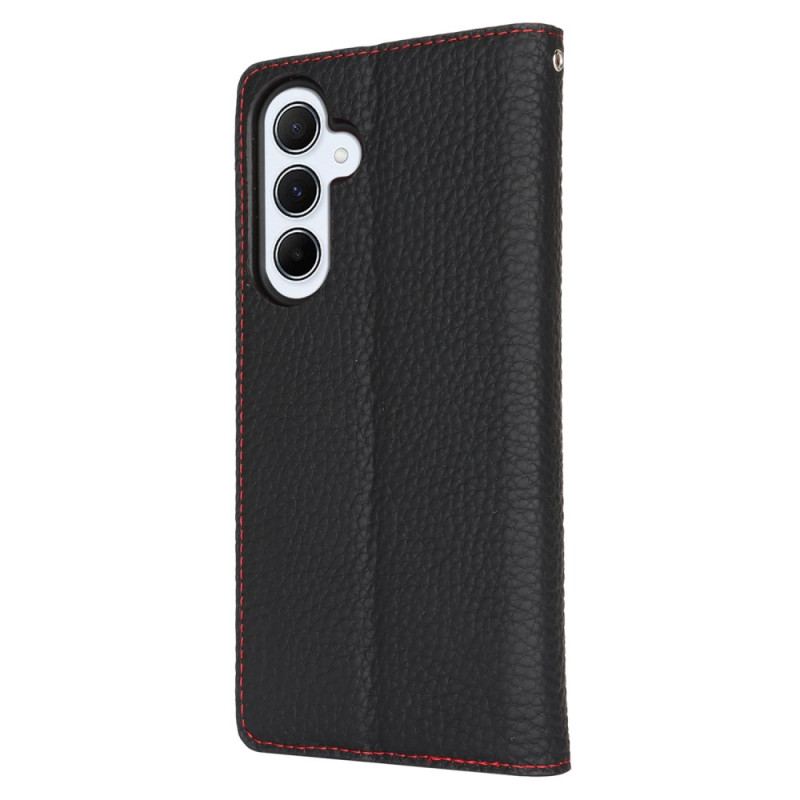 Flip Kotelot Samsung Galaxy S24 Fe Skóra O Fakturze Litchi Etui Ochronne