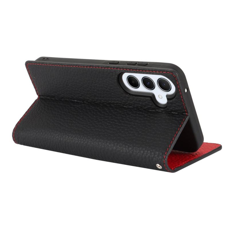 Flip Kotelot Samsung Galaxy S24 Fe Skóra O Fakturze Litchi Etui Ochronne