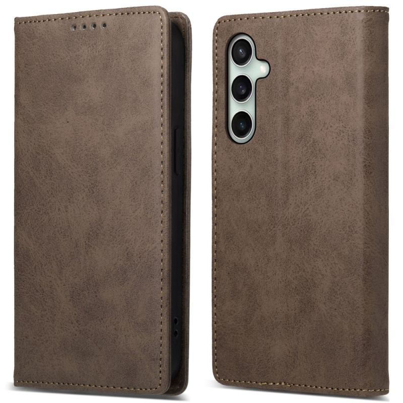 Flip Kotelot Samsung Galaxy S24 Fe Technologia Blokowania Rfid W Obudowie Z Efektem Retro Etui Ochronne