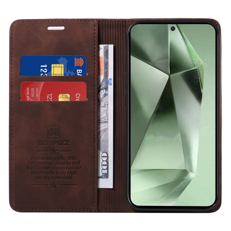 Flip Kotelot Samsung Galaxy S24 Fe Technologia Blokowania Rfid W Stylu Retro Betopnice Etui Ochronne