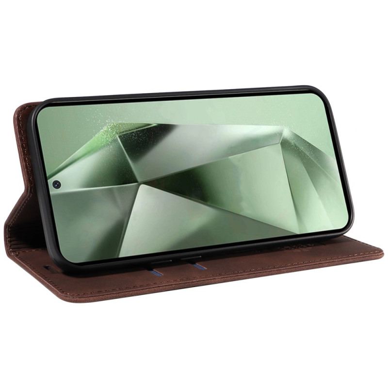 Flip Kotelot Samsung Galaxy S24 Fe Technologia Blokowania Rfid W Stylu Retro Betopnice Etui Ochronne