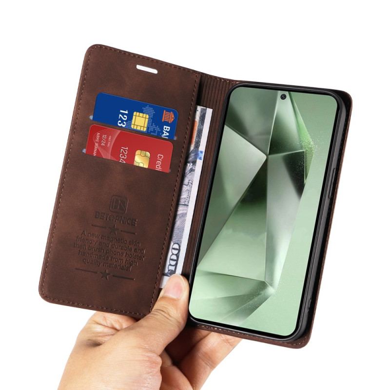 Flip Kotelot Samsung Galaxy S24 Fe Technologia Blokowania Rfid W Stylu Retro Betopnice Etui Ochronne