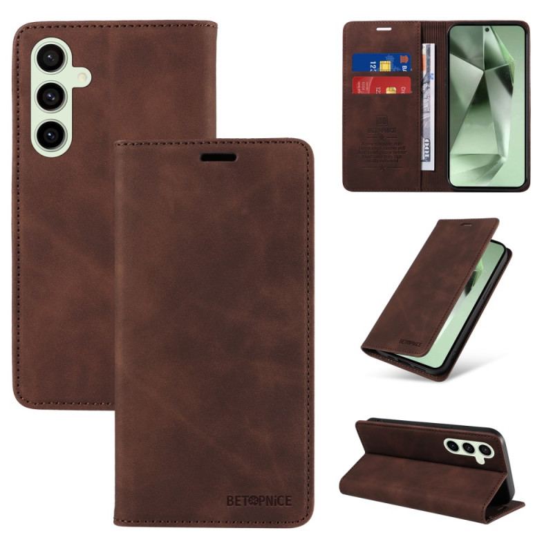 Flip Kotelot Samsung Galaxy S24 Fe Technologia Blokowania Rfid W Stylu Retro Betopnice Etui Ochronne