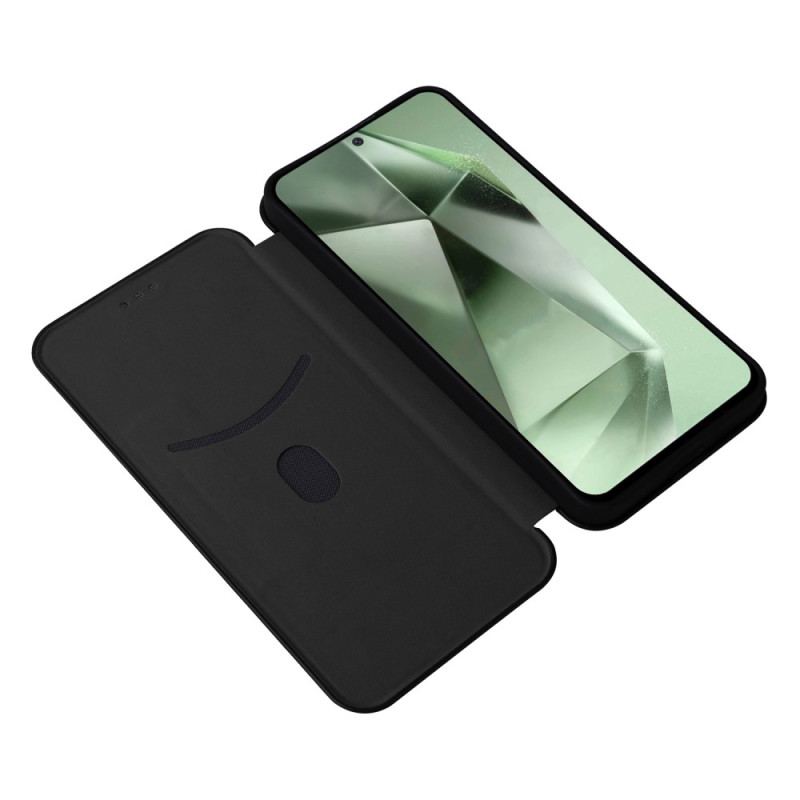 Flip Kotelot Samsung Galaxy S24 Fe Tekstura Włókna Węglowego Etui Ochronne