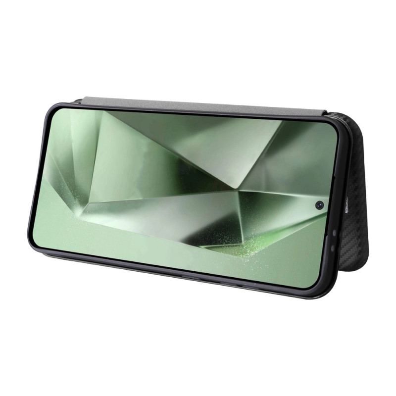 Flip Kotelot Samsung Galaxy S24 Fe Tekstura Włókna Węglowego Etui Ochronne