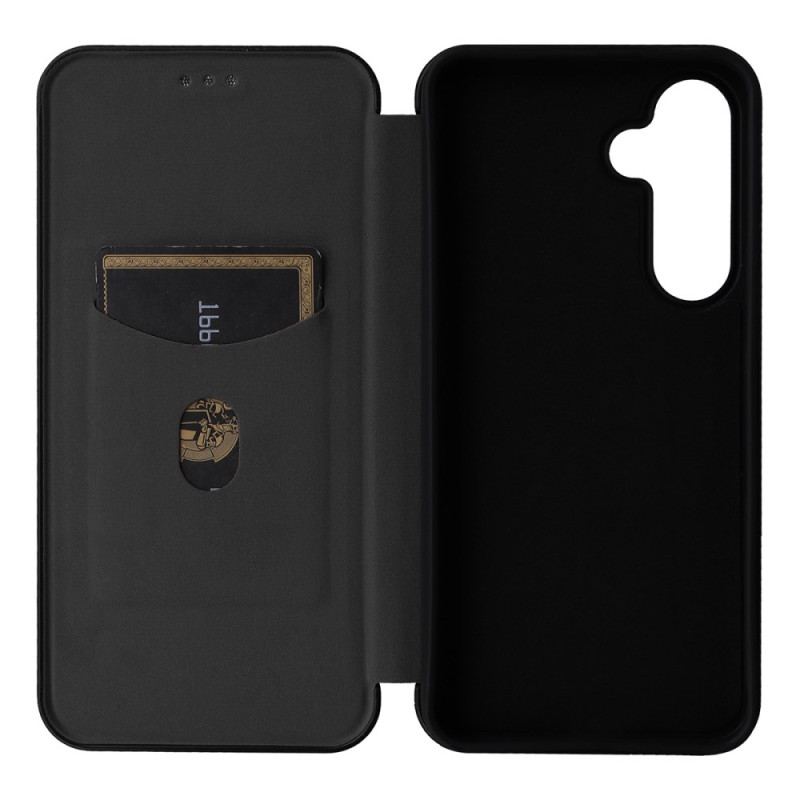 Flip Kotelot Samsung Galaxy S24 Fe Tekstura Włókna Węglowego Etui Ochronne
