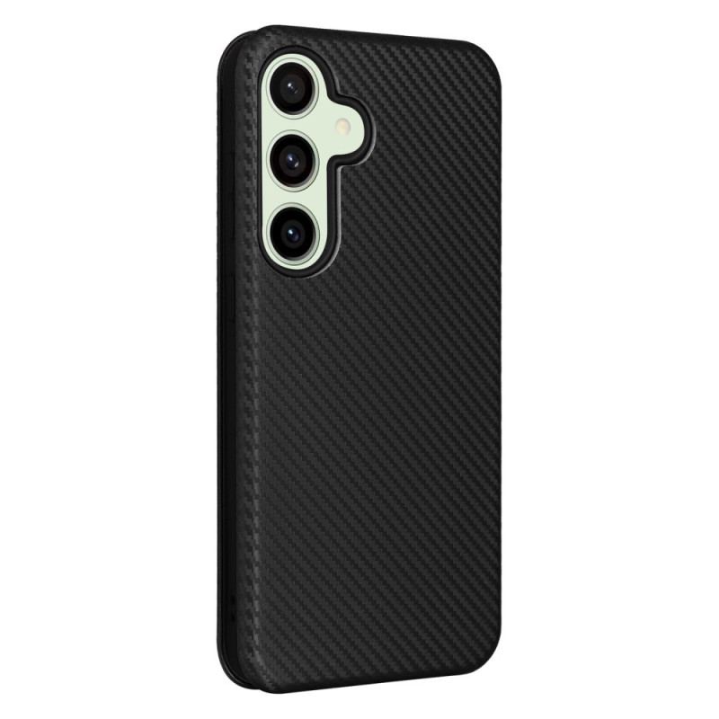 Flip Kotelot Samsung Galaxy S24 Fe Tekstura Włókna Węglowego Etui Ochronne