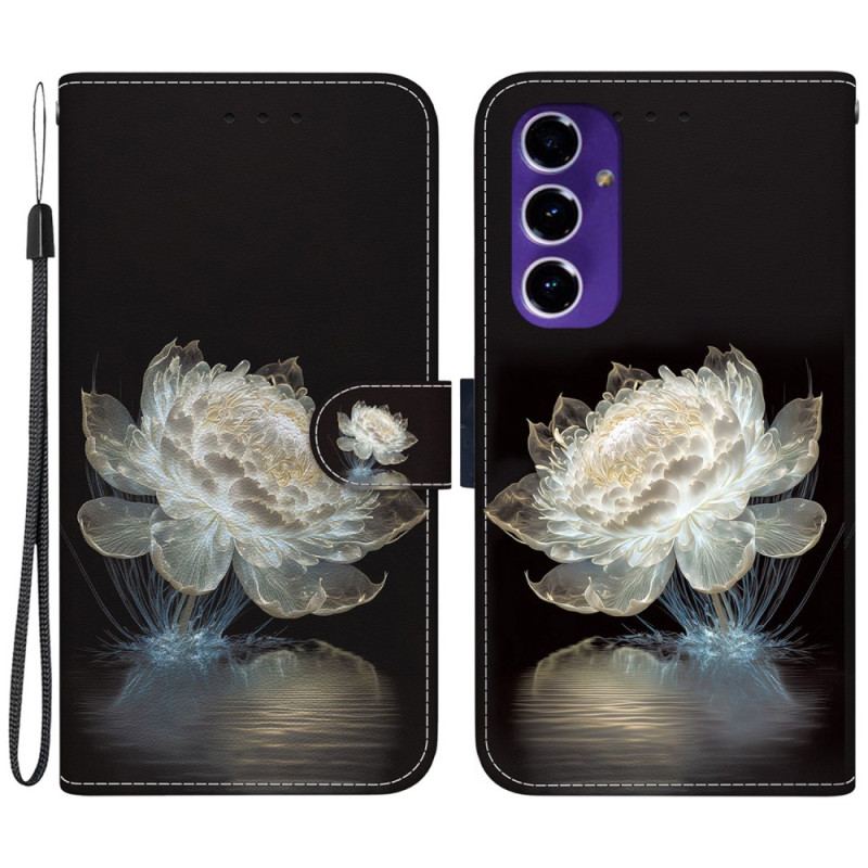 Obudowa Samsung Galaxy S24 Fe Etui Na Telefon Kryształowa Piwonia Z Paskiem