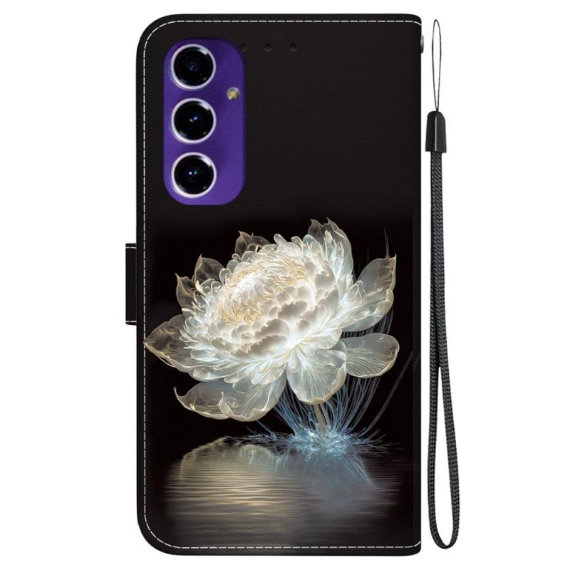 Obudowa Samsung Galaxy S24 Fe Etui Na Telefon Kryształowa Piwonia Z Paskiem
