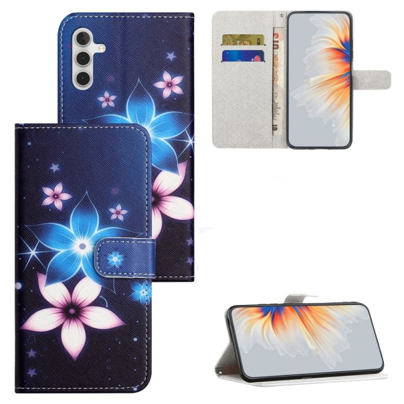 Obudowa Samsung Galaxy S24 Fe Etui Na Telefon Księżycowe Kwiaty Z Paskiem