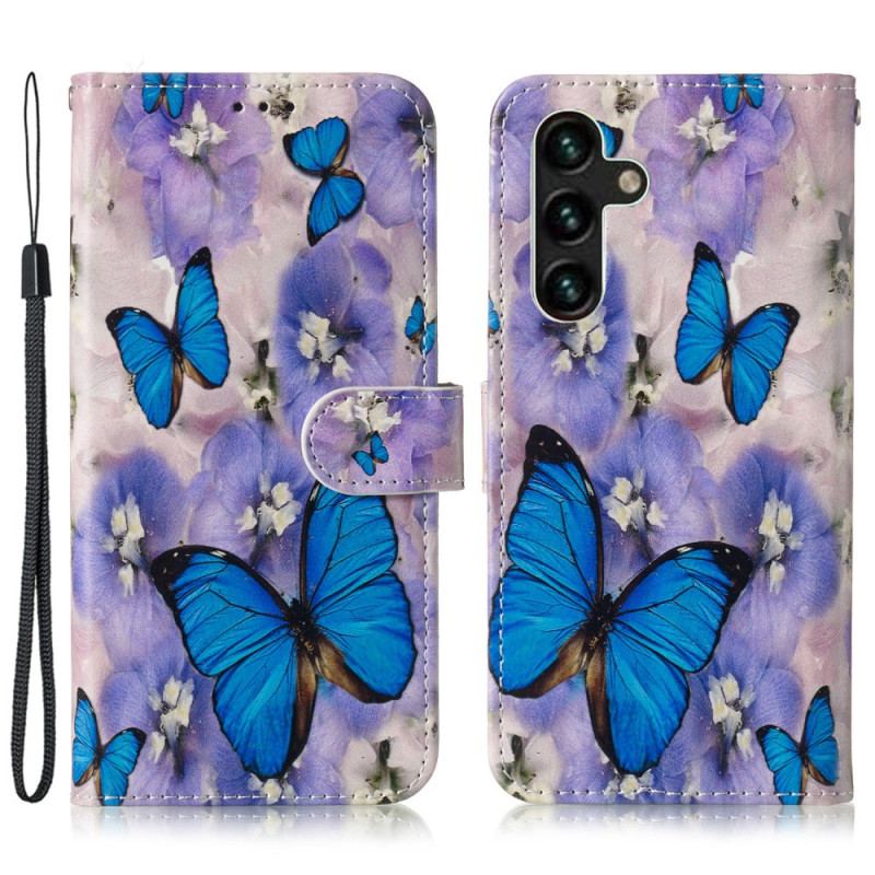Pokrowce Samsung Galaxy S24 Fe Fioletowe Kwiaty I Niebieskie Motyle