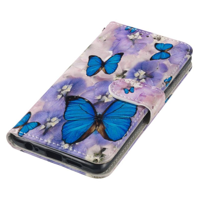 Pokrowce Samsung Galaxy S24 Fe Fioletowe Kwiaty I Niebieskie Motyle