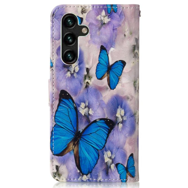 Pokrowce Samsung Galaxy S24 Fe Fioletowe Kwiaty I Niebieskie Motyle