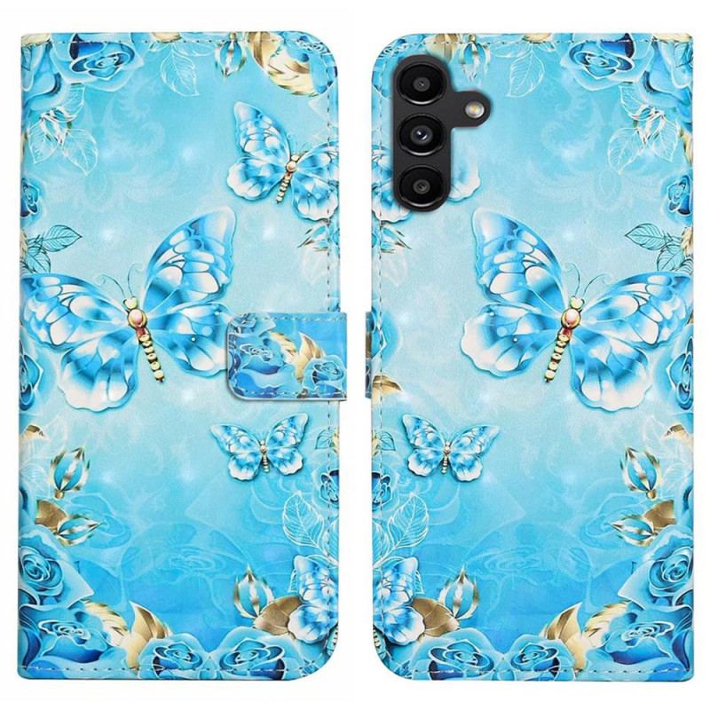 Skórzany Futerał Samsung Galaxy S24 Fe Etui Na Telefon Cenne Motyle