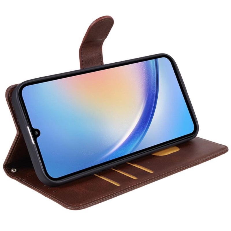 Skórzany Futerał Samsung Galaxy S24 Fe Etui Na Telefon Imitacja Skóry