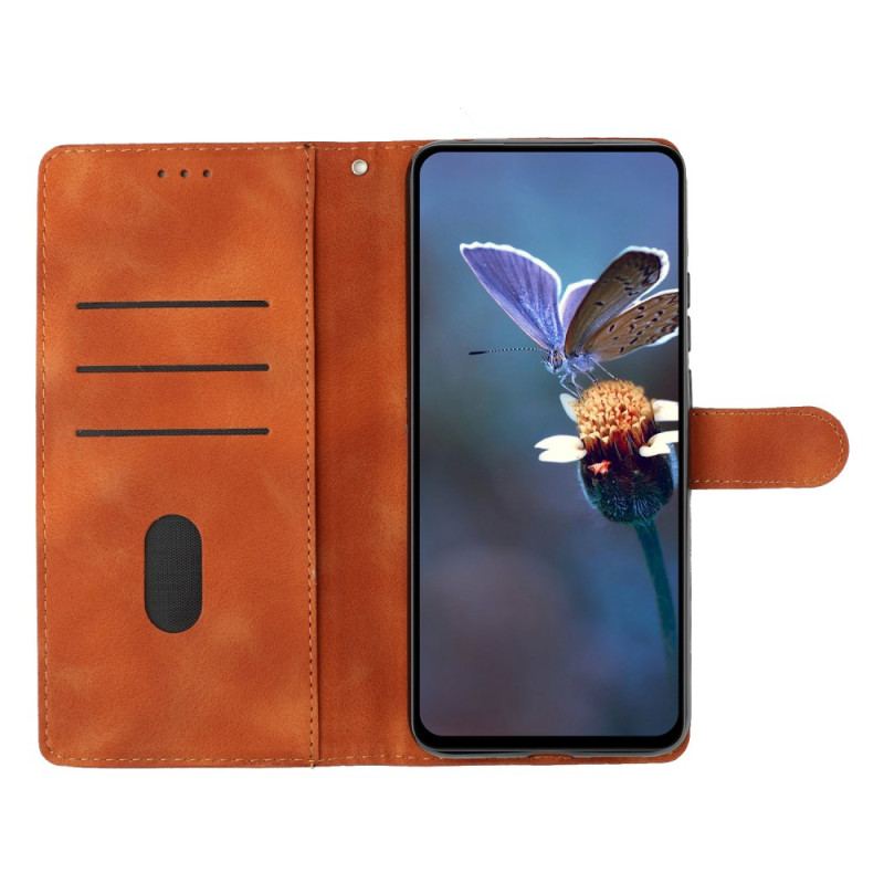 Skórzany Futerał Samsung Galaxy S24 Fe Etui Na Telefon Kwiaty