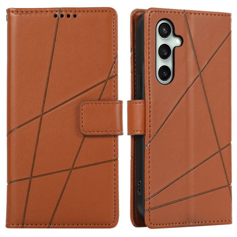 Skórzany Futerał Samsung Galaxy S24 Fe Etui Na Telefon Linie