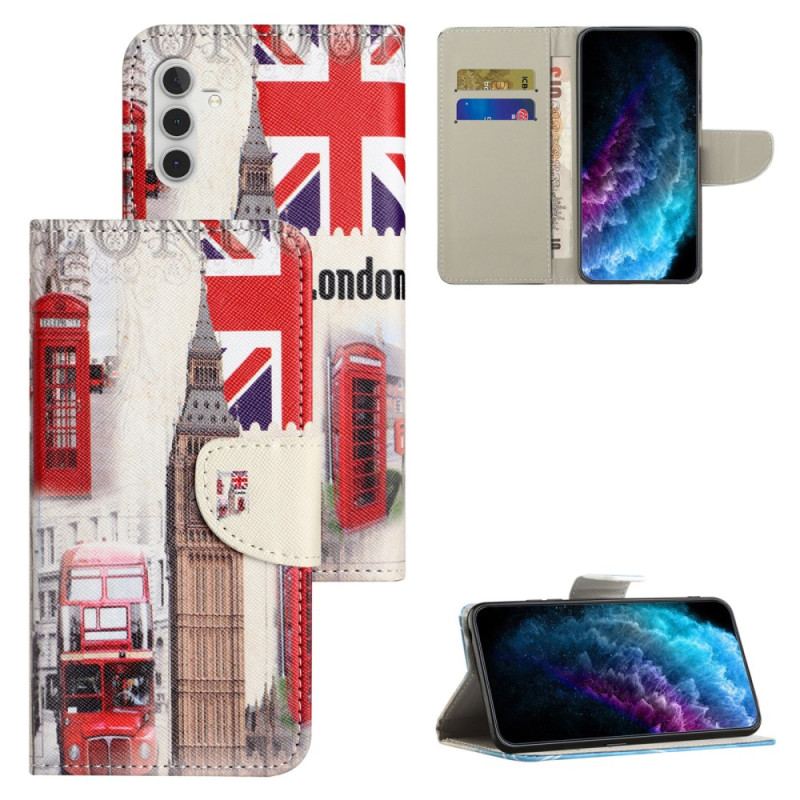 Skórzany Futerał Samsung Galaxy S24 Fe Etui Na Telefon Życie W Londynie