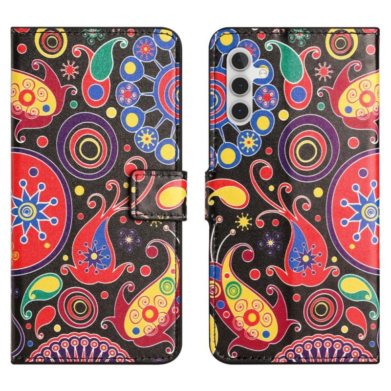 Skórzany Futerał Samsung Galaxy S24 Fe Etui Na Telefon Wzór Galaktyki