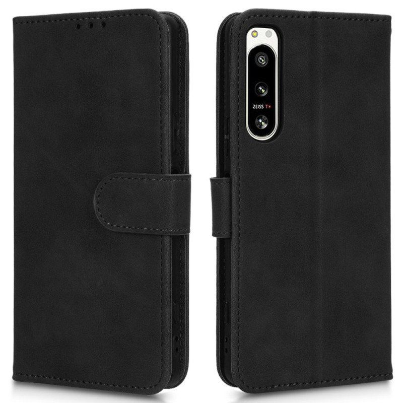 Etui Folio do Sony Xperia 5 IV z Łańcuch Efekt Skórzanego Paska
