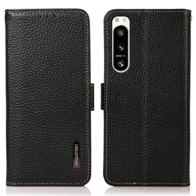 Obudowa Etui Na Telefon do Sony Xperia 5 IV Skóra Liczi Khazneh Rfid