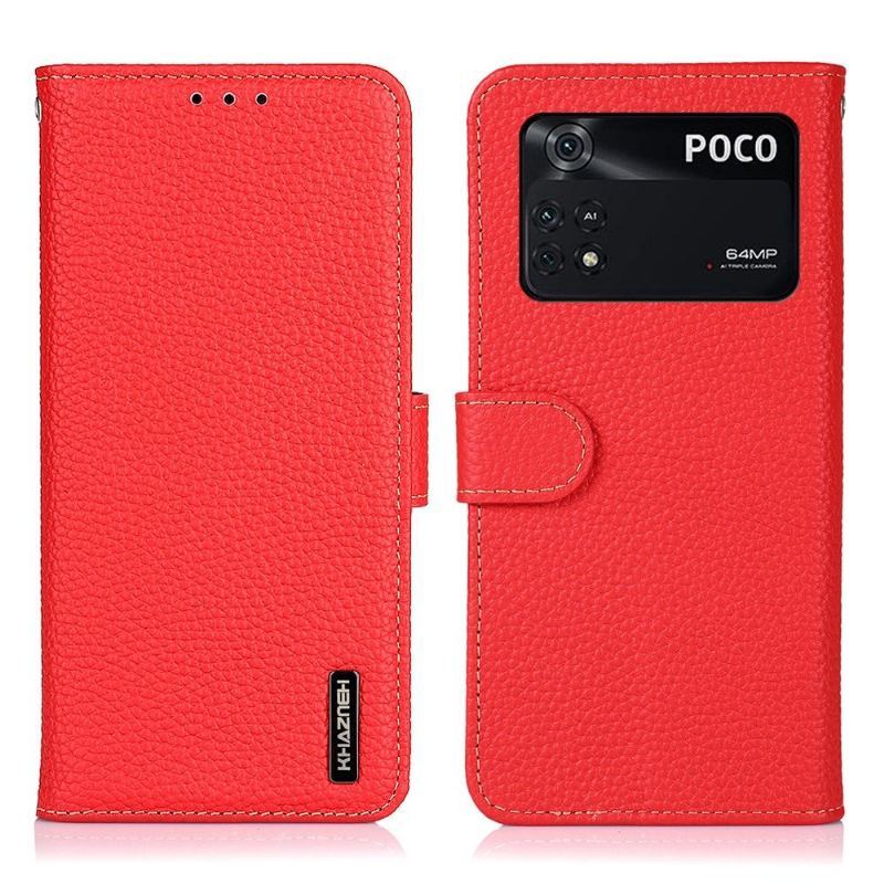 Etui Folio do Poco M4 Pro 4G Classic Khazneh Skóra Ziarnista