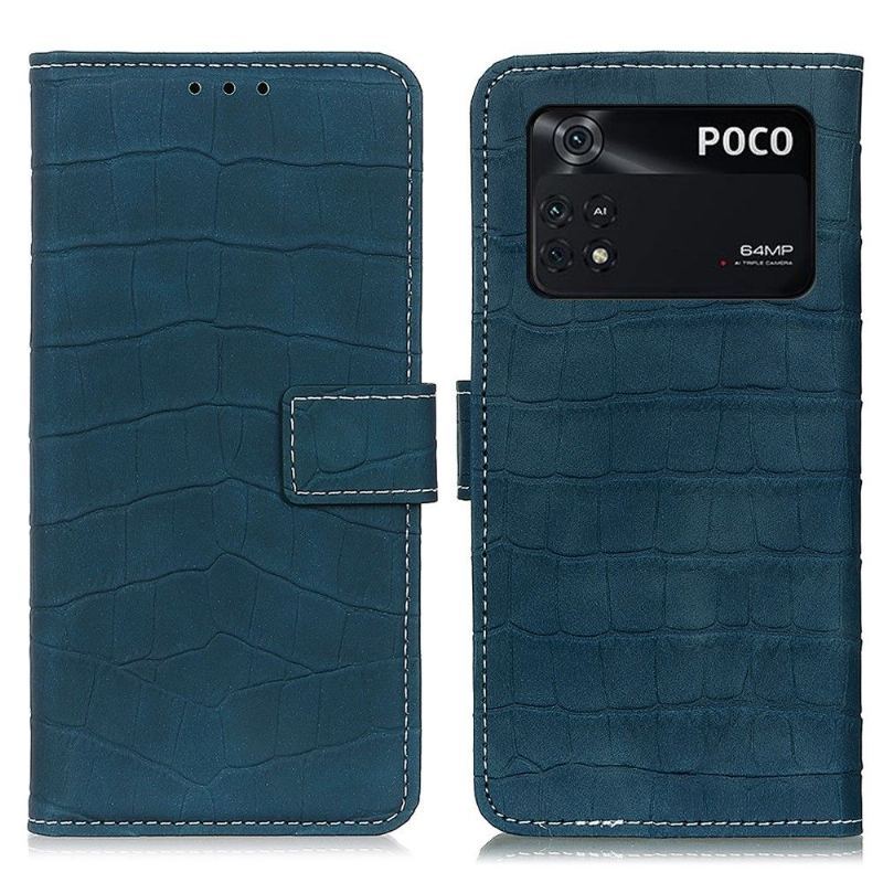 Etui Folio do Poco M4 Pro 4G Croco Look Stitching