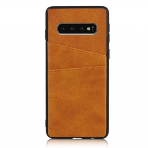 Futerały do Samsung Galaxy S10 Plus Skórzany Uchwyt Na Karty