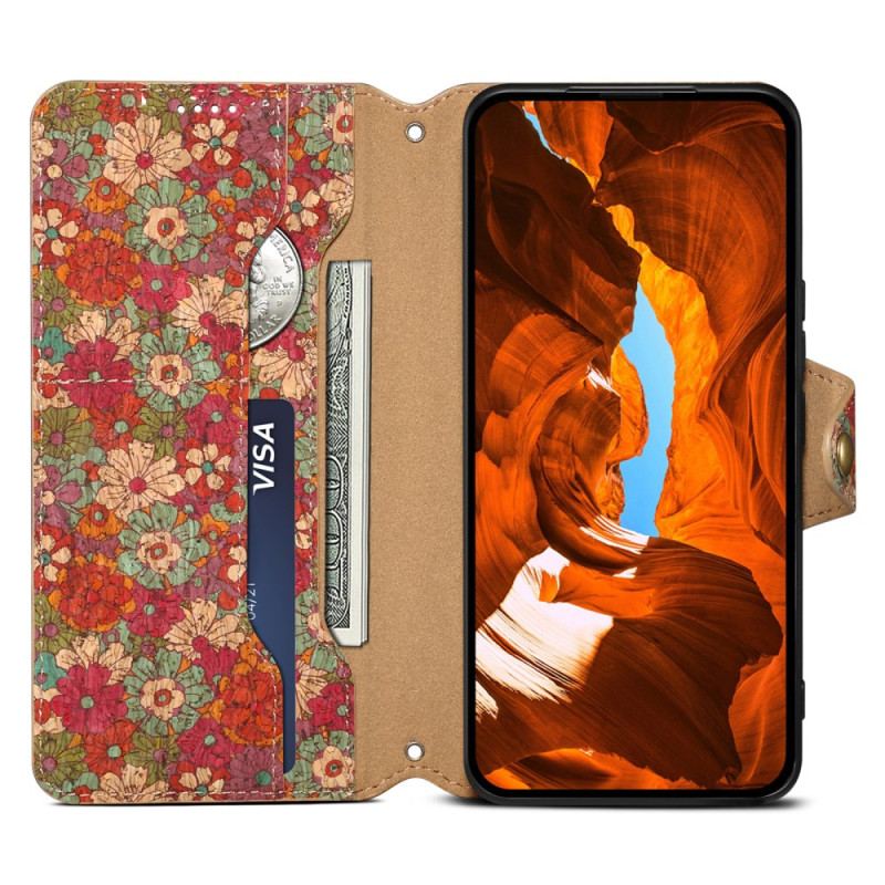 Skórzany Futerał Huawei Nova 12s Etui Na Telefon Wzory Kwiatowe