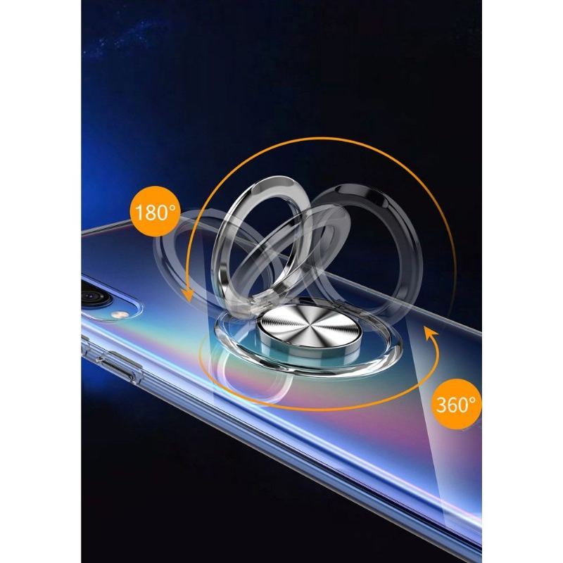 Etui do Xiaomi Mi 9 Z Pierścieniem Magnetycznym - Przezroczysty Czarny