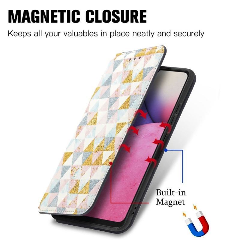 Skórzany Futerał do Samsung Galaxy A33 5G Etui Folio Nordic Styl Klapka