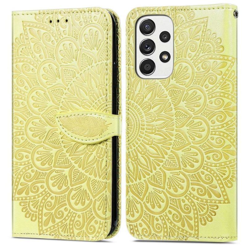 Skórzany Futerał do Samsung Galaxy A33 5G Mandala Liść