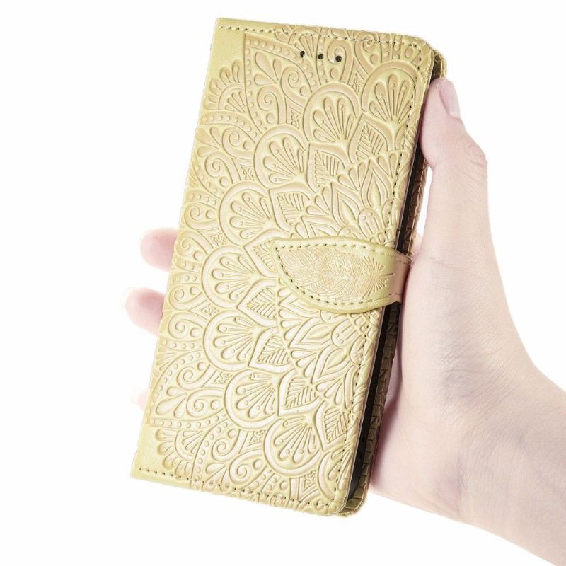 Skórzany Futerał do Samsung Galaxy A33 5G Mandala Liść