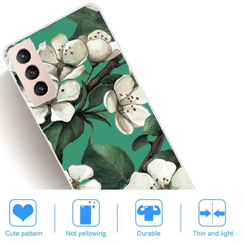 Etui do Samsung Galaxy S22 5G Białe Kwiaty