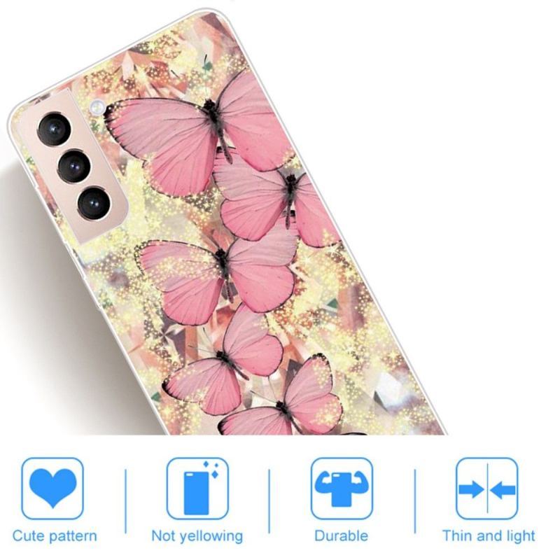 Etui do Samsung Galaxy S22 5G Różowe Motyle
