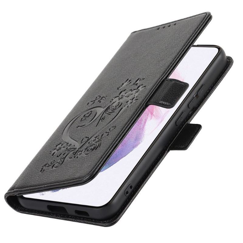 Etui Folio do Samsung Galaxy S22 5G Kwiatowe Serce