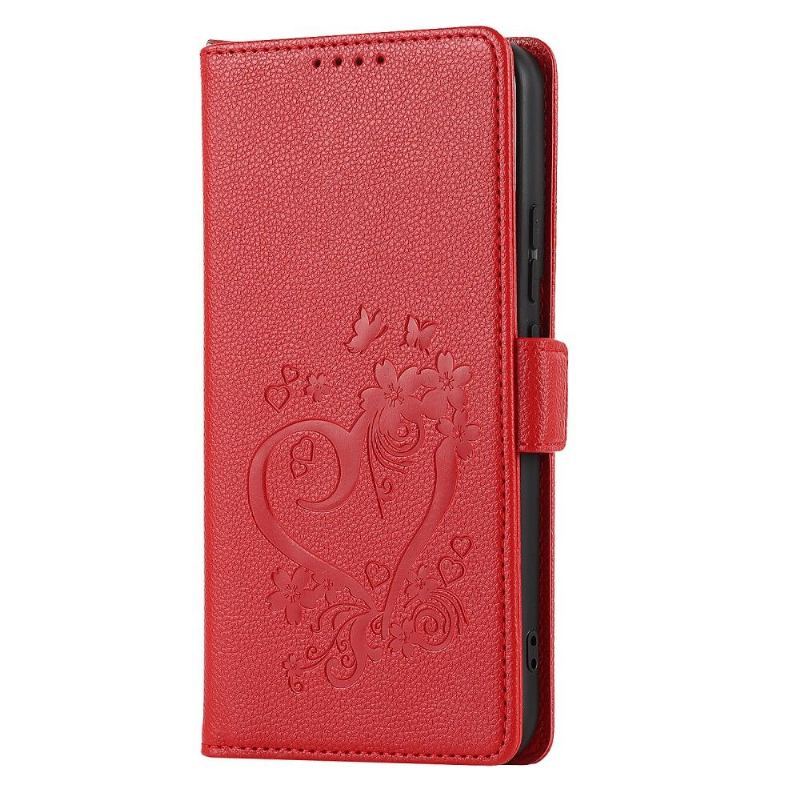 Etui Folio do Samsung Galaxy S22 5G Kwiatowe Serce