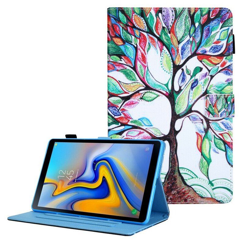 Skórzany Futerał do Samsung Galaxy Tab A7 Lite Wielokolorowe Drzewo