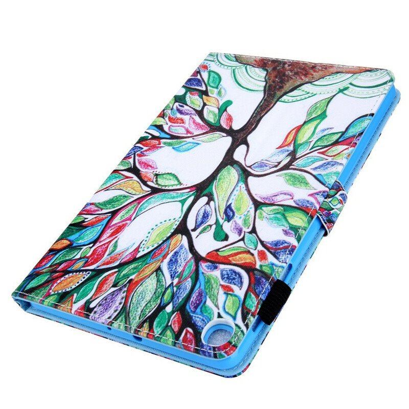Skórzany Futerał do Samsung Galaxy Tab A7 Lite Wielokolorowe Drzewo