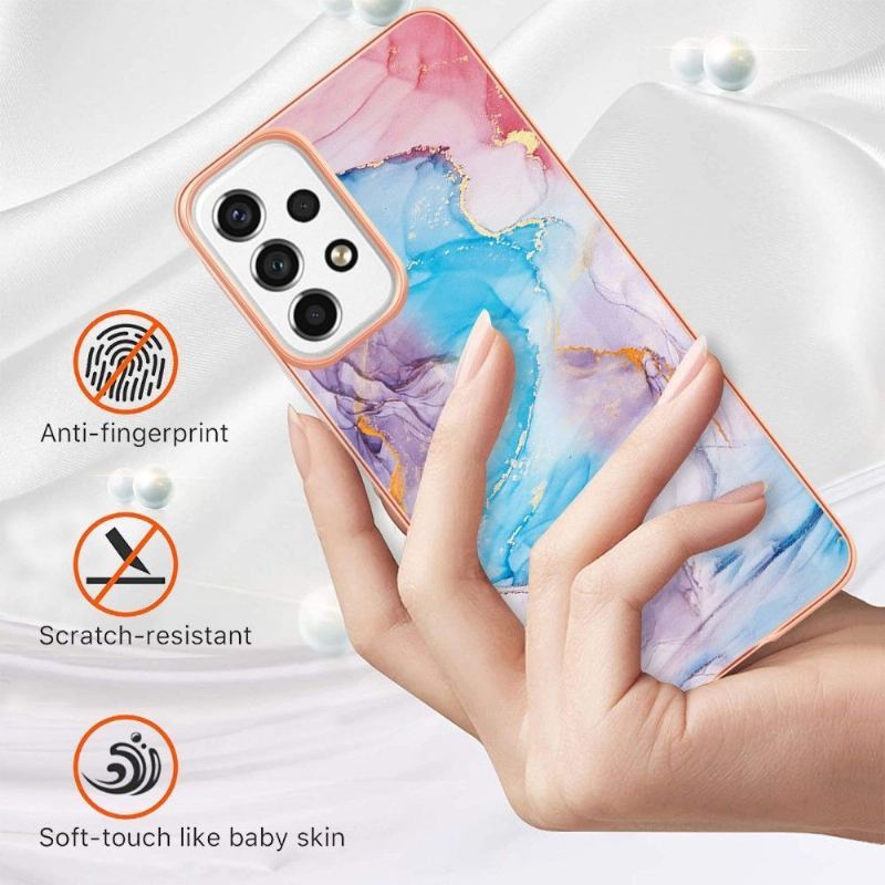 Etui do Samsung Galaxy A53 5G Classic Niebieski Kolorowy Marmur