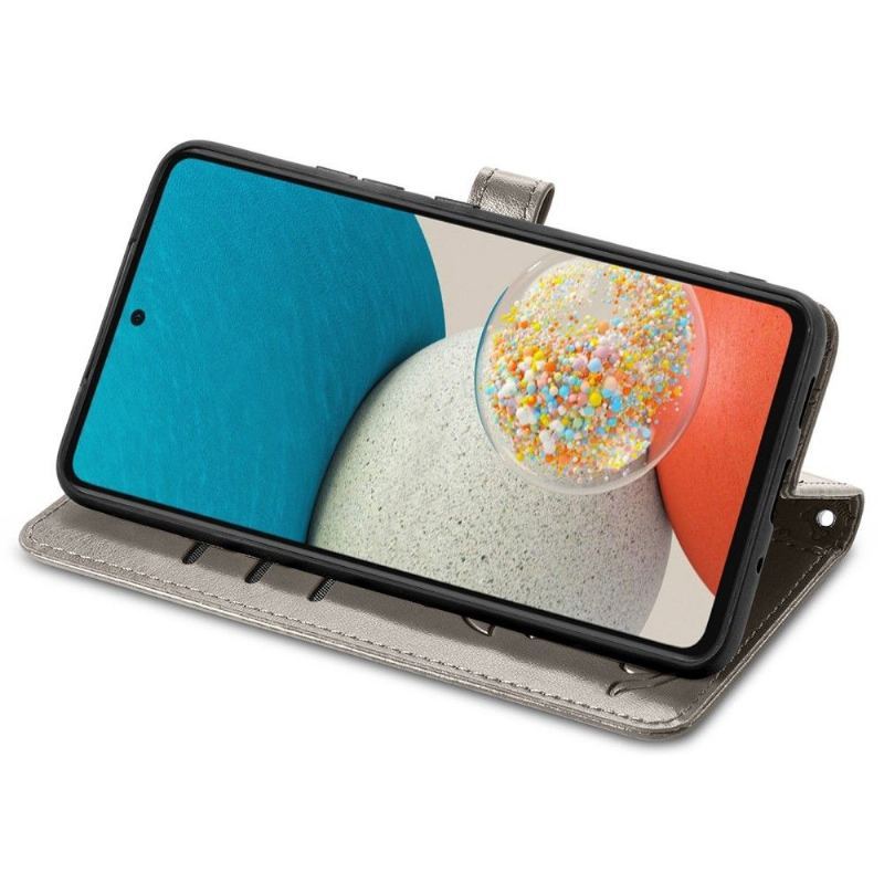 Etui Folio do Samsung Galaxy A53 5G Skórzane Tłoczone Zwierzęta