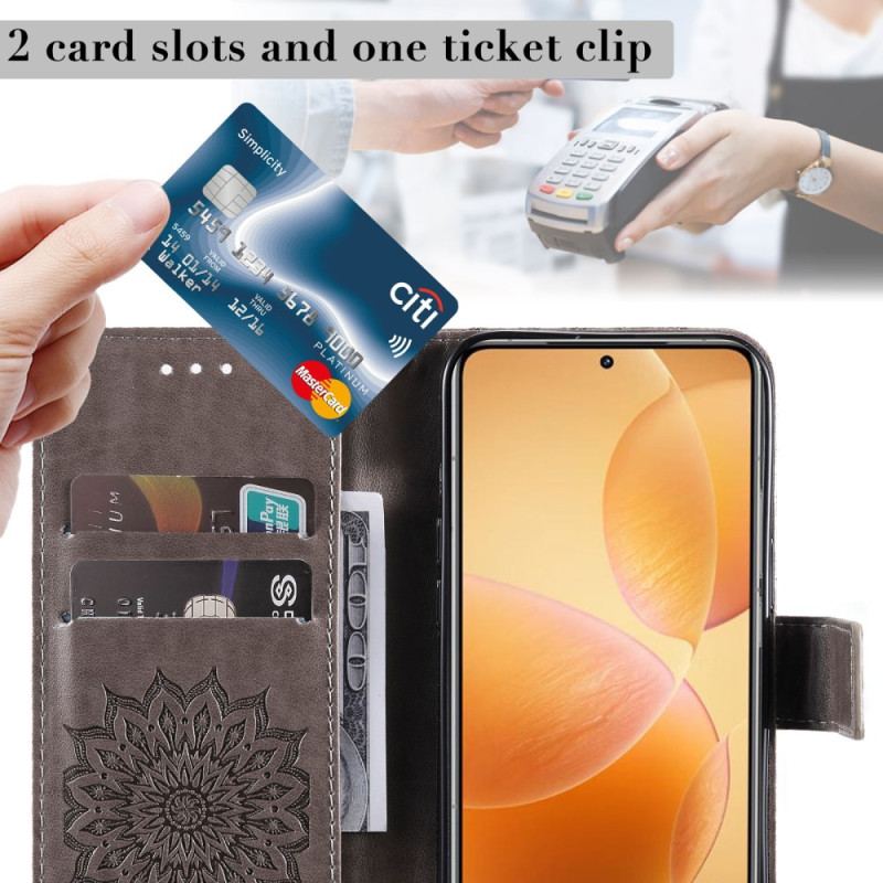 Etui Folio Do Xiaomi 14t Pro Mandala Z Paskiem
